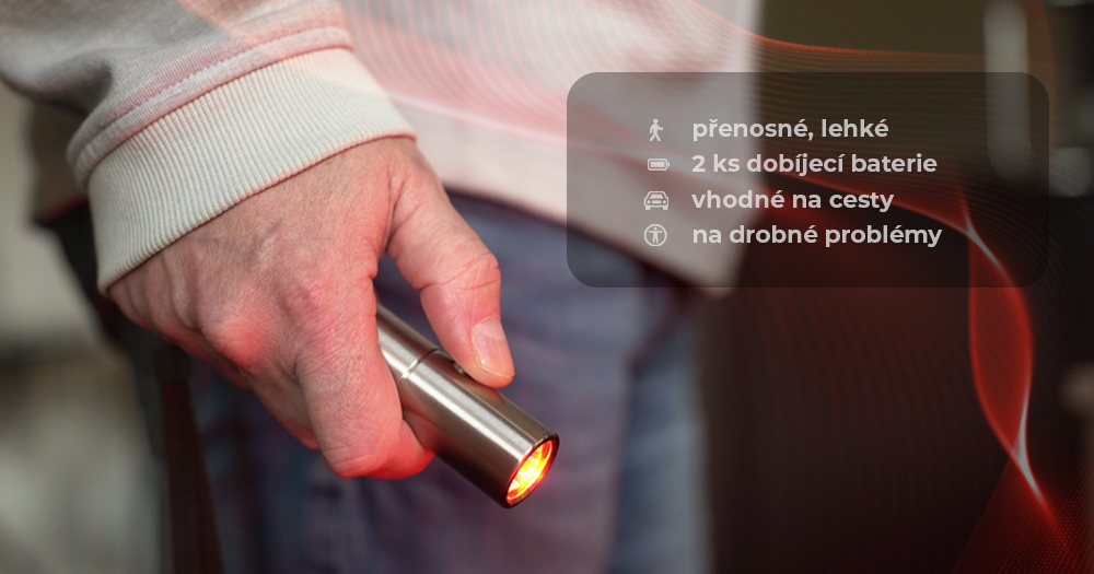 přenosné aku pero pro terapii červeným světlem