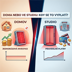 domov vs studio terapie červeným světlem
