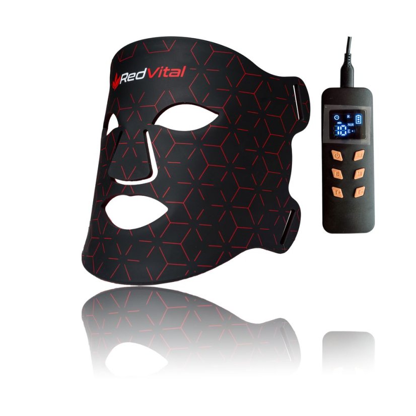 Maska s červeným světlem pro péči o pleť VitaMask 1.0 - Barva: černá