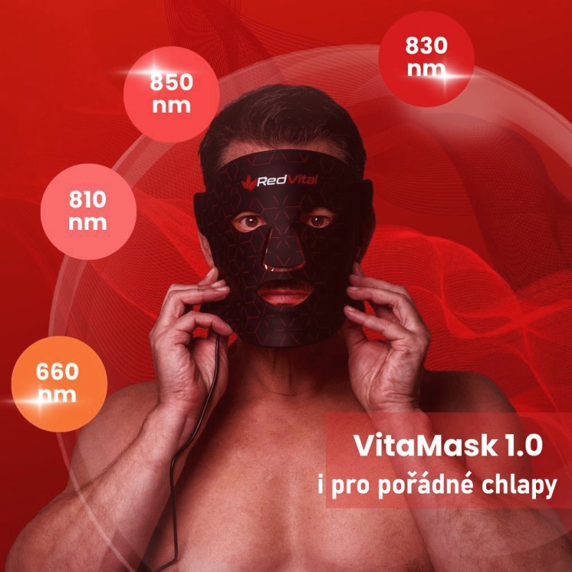 Maska s červeným světlem pro péči o pleť VitaMask 1.0 - Barva: bílá