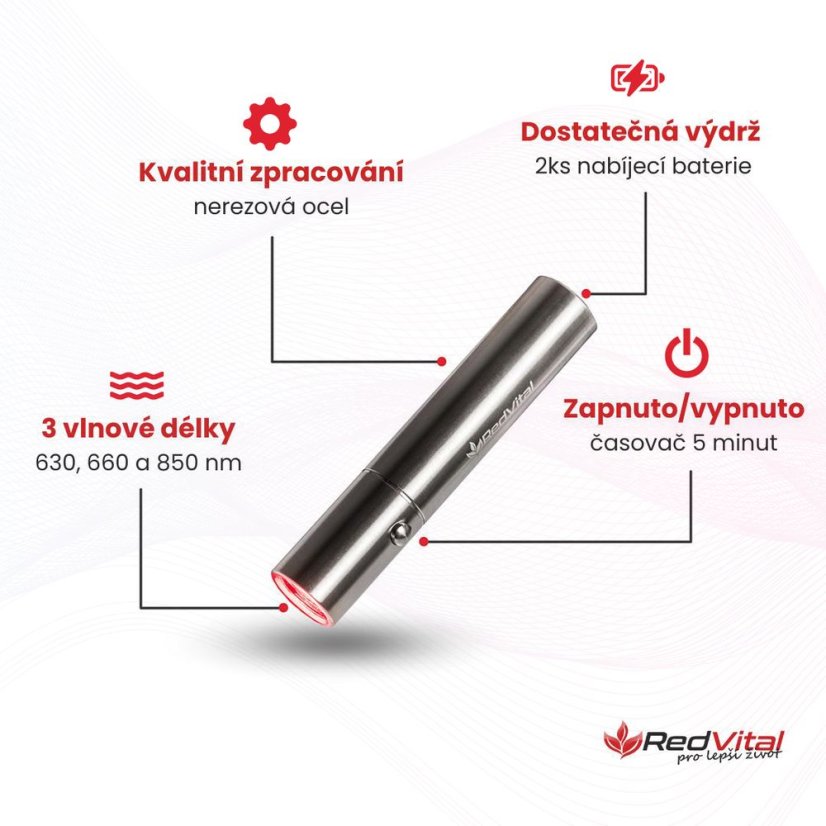 Přenosné pero pro terapii červeným světlem VitaSpot 9w
