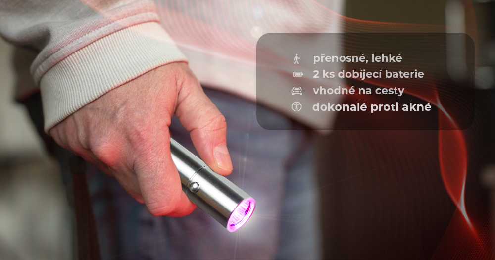 přenosné aku pero pro terapii červeným světlem