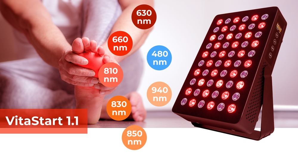 panel se 7 vlnovými délkami pro terapii červeným světlem