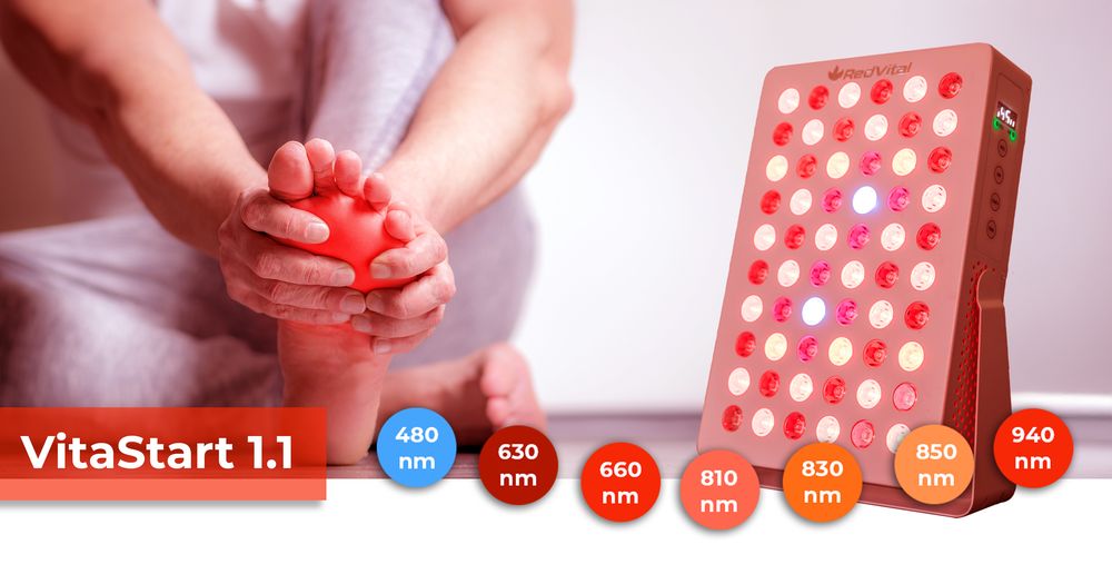 panel se 7 vlnovými délkami pro terapii červeným světlem