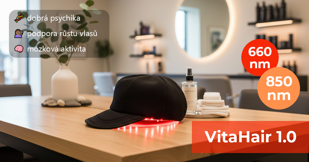 čepice pro terapii červeným světlem vhodná proti alopecii